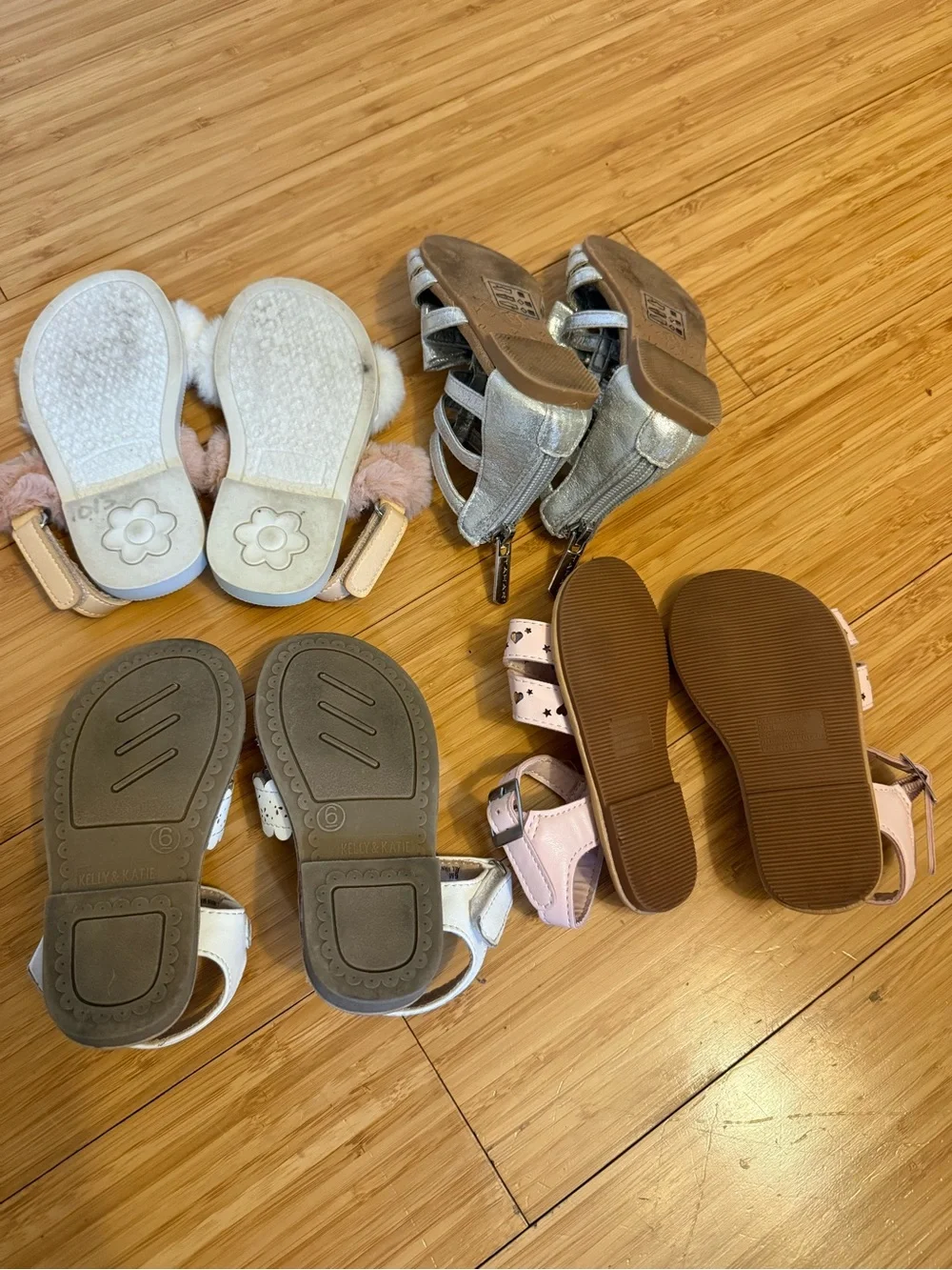 Kids Mixed Sandal Set - Pink, White, Silver